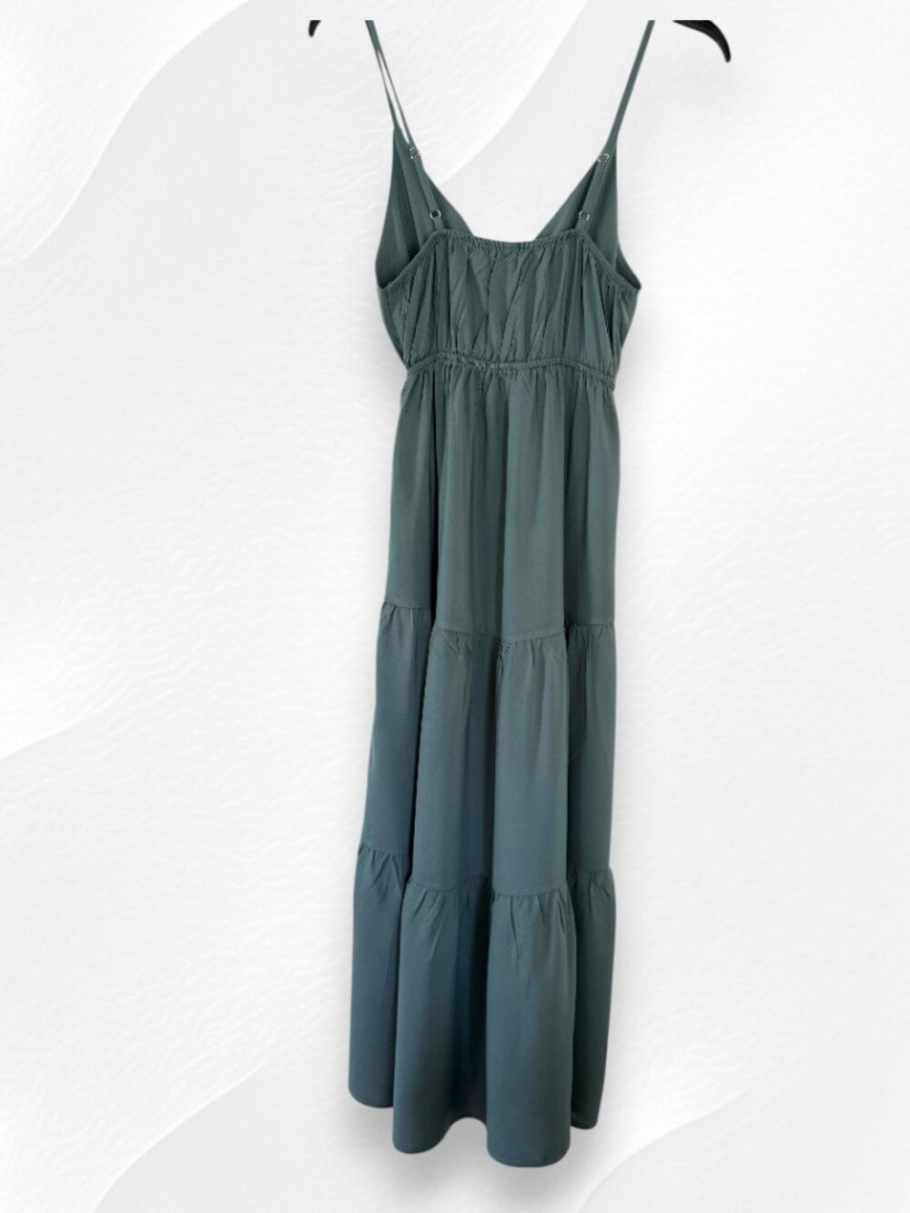 Zenana Ash Jade Breezy Tiered Maxi Dress Flowy Lightweight Rayon Cami Sundress - Picture 5 of 8